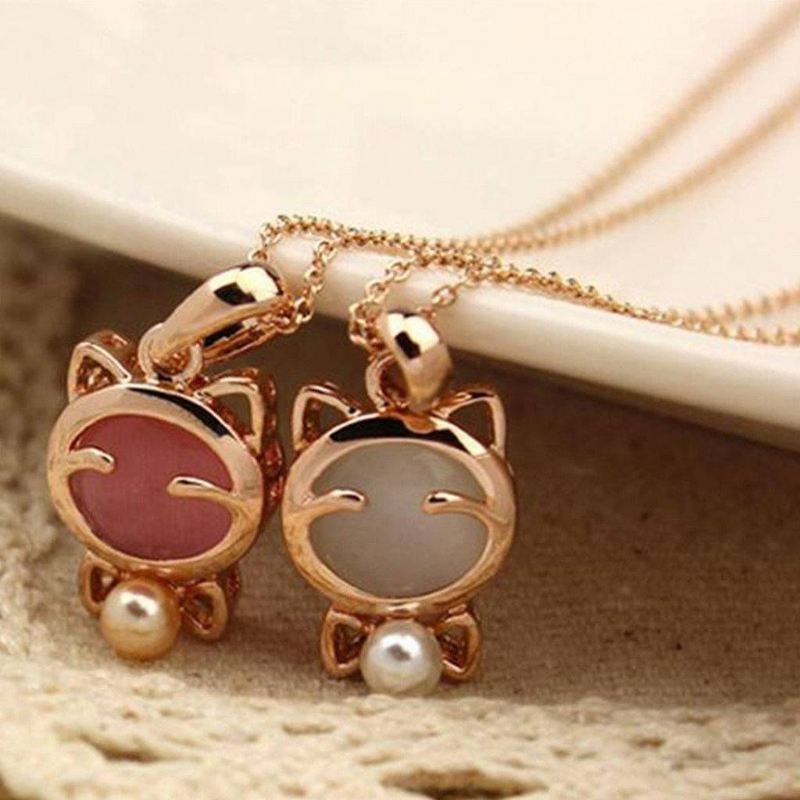 vergulde kat statement ketting